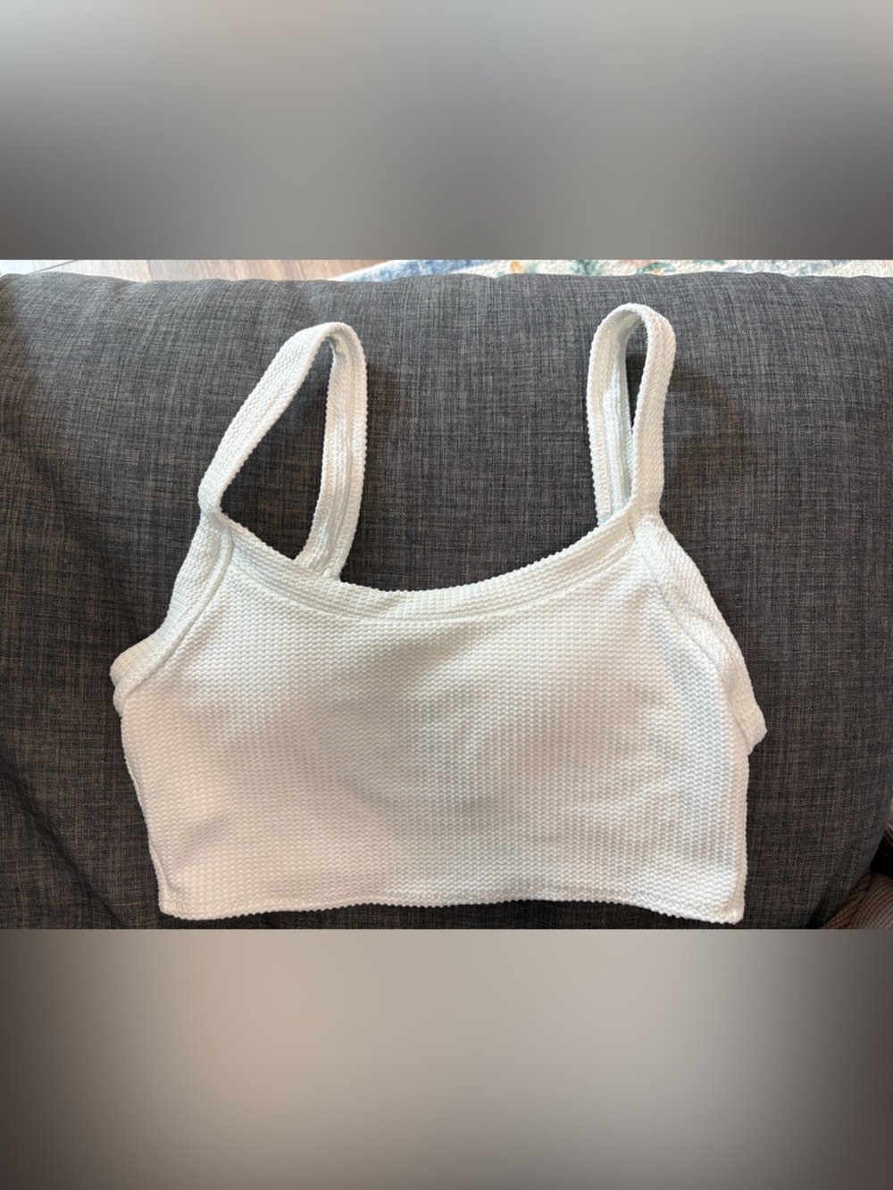 Aerie Sz M White Textured Swim Top